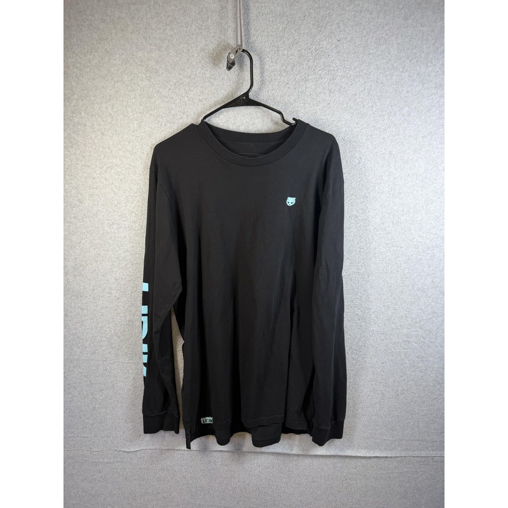 LIRIK Shirt Mens XL Black Long Sleeve Cat Graphic Gaming Tee Logo T-Shirt